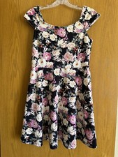 Forever 21 Women’s Black w/Rose Print Tank A-line  Dress Size M