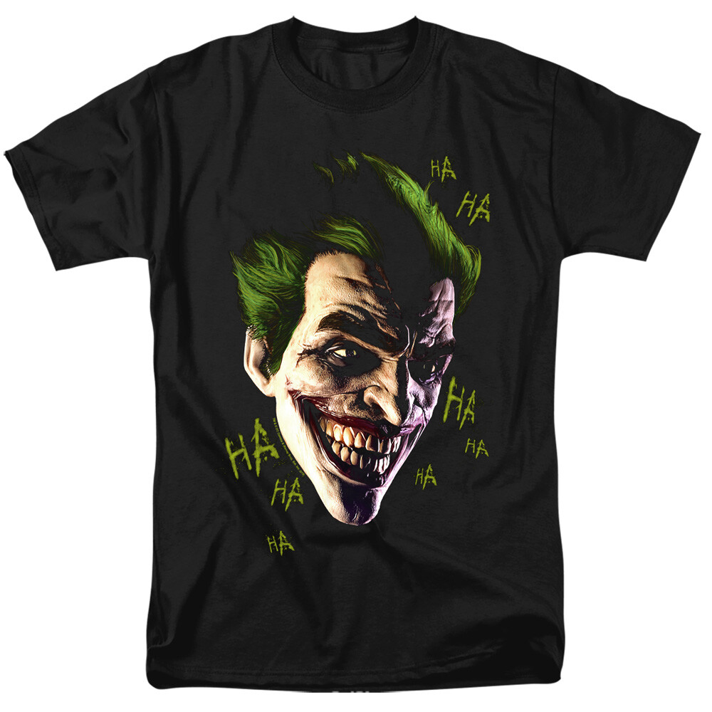 Batman Arkham Origins T-Shirt Joker Grin Ha Ha Black Tee