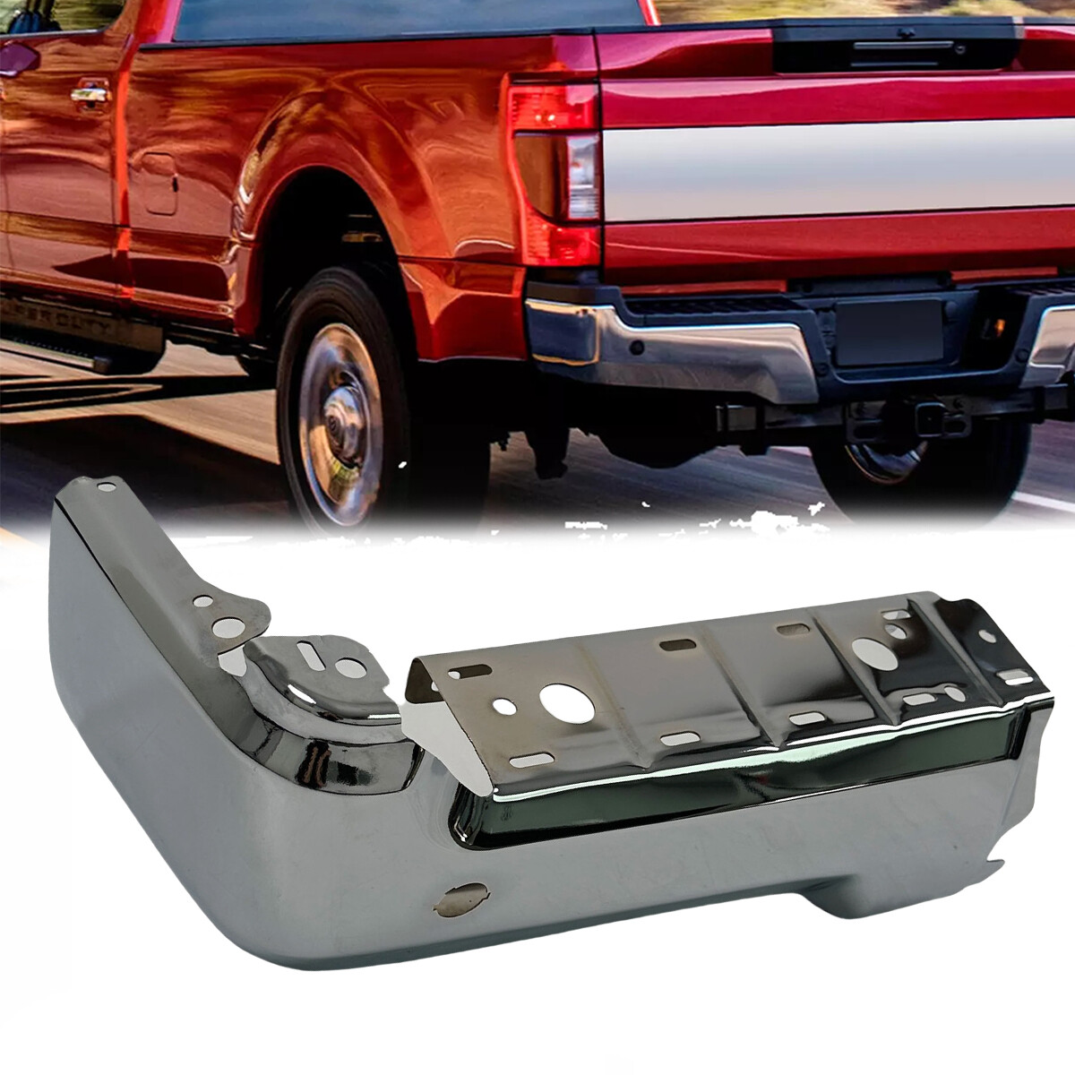 NUEVA barra frontal de parachoques trasera izquierda cromada para Ford F250 F350 2017-2022 con estacionamiento