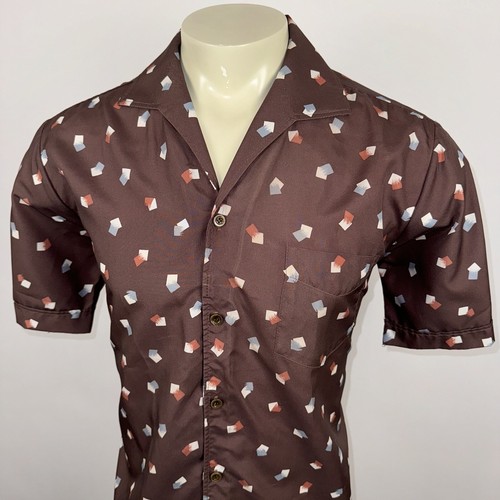 Vtg 60s 70s Spire Shirt Mens Disco Saturday Night Fever Rat Pack Las Vegas LARGE - Picture 4 of 12