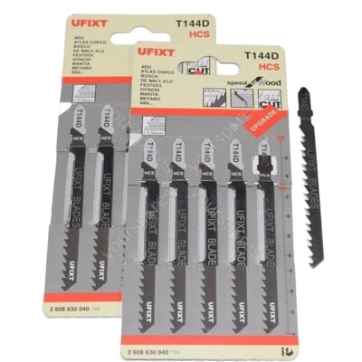 UFIXT Jigsaw Blades T144D For High Speed Wood Cutting HCS 10 Pack Fits Skil