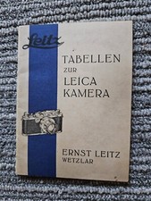 Leitz Tabellen Zur Leica Kamera manual In German