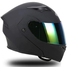 Full Face Modular Motorcycle Street Helmet With Dual Visor DOT Approved Flip-Up