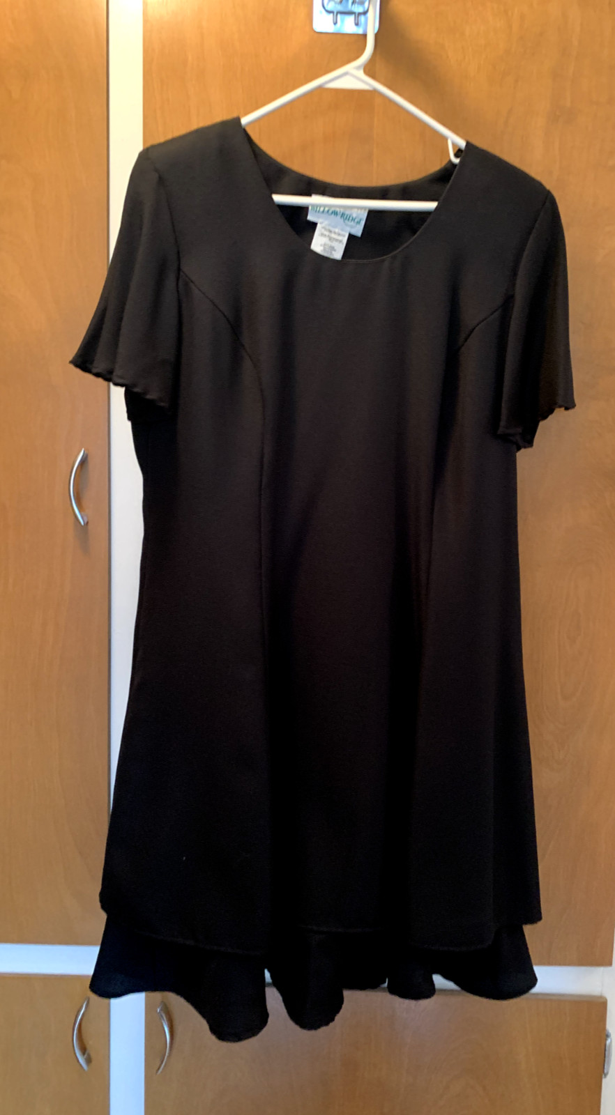 womens basic short sleeve solid black cocktail dr… - image 1