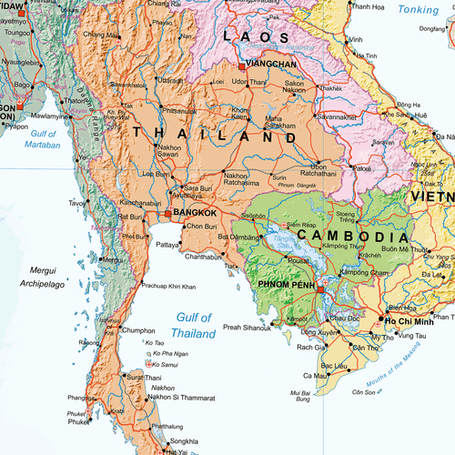 Map of Asia, South East Asia Political Map, Poster of Asia - Picture 2 of 6