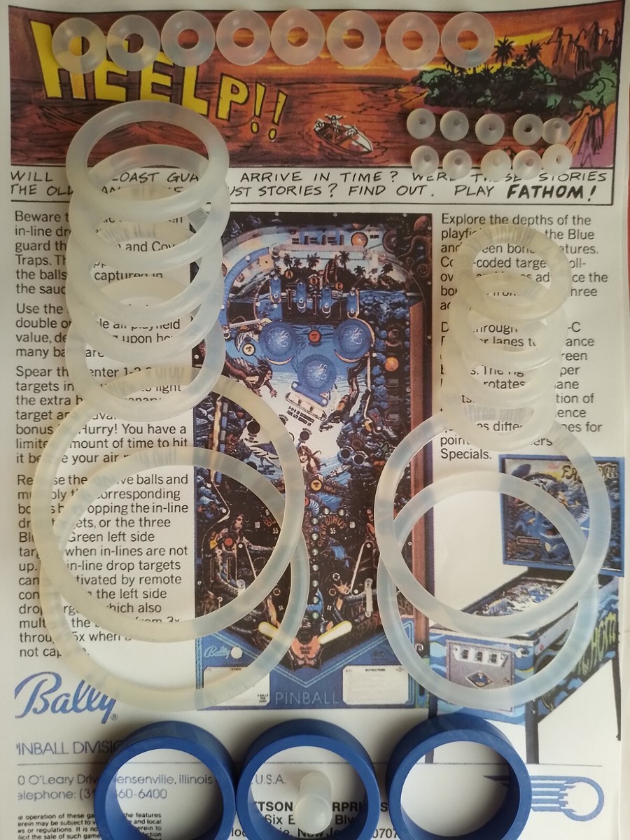 Élastique Silicone Transparent Pour Flipper Bally Fathom - Pinball Rubber - Neuf