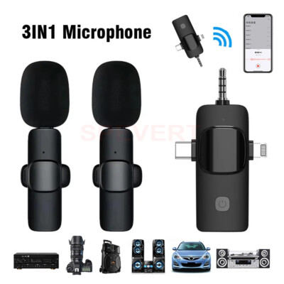 3.5MM Kabelloses Lavalier-Mikrofon, Wireless Ansteckmikrofon für Android/iPhone