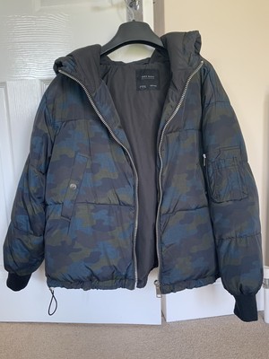 zara camo puffer jacket