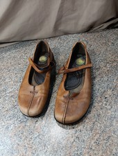 Women's Earth Spirit Brown Leather Shoes Elliot Gelron 2000 Sz 6.5 Mary Jane
