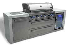 Mont Alpi 6 Burner Deluxe Island with Fridge Cabinet - MAi805-DFC