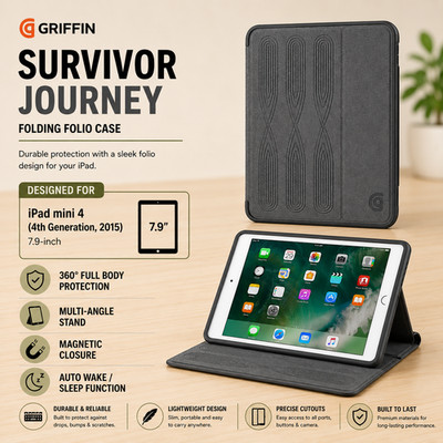 Griffin iPad Mini 4 (4. Generation, 7,9'') 2015 Hülle Klapp Folio Ständer Cover