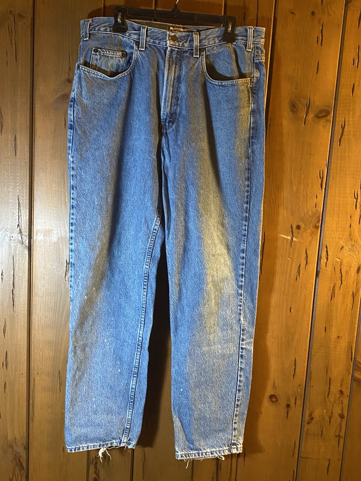 Vtg 90s Gap Easy Fit Jeans Made in USA Mens 38x32 Best Basics Distressed Denim