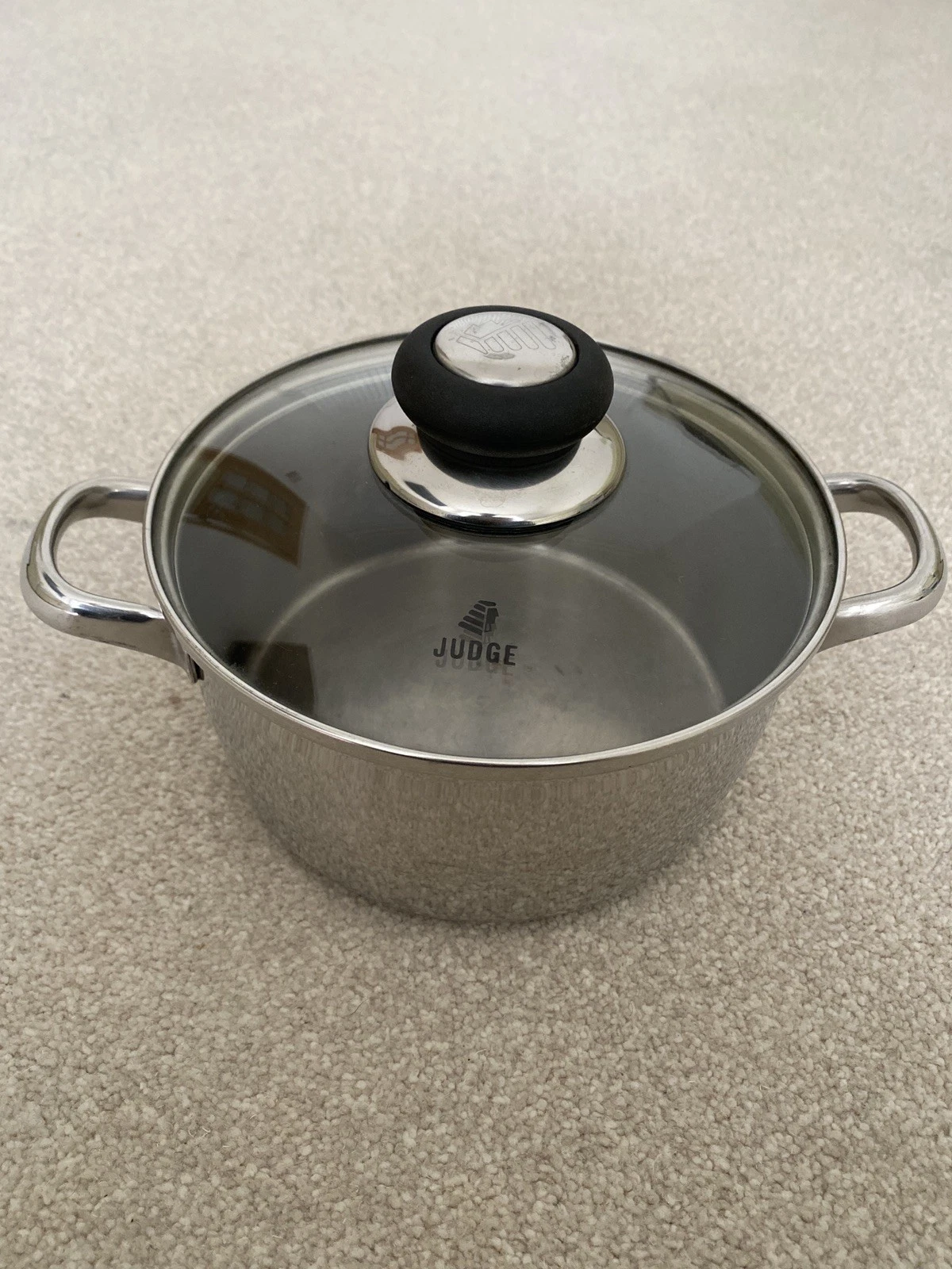 Judge Stainless Steel Casserole Stock Pot 26cm With Glass Lid