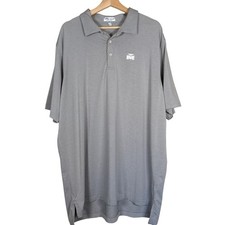 Peter Millar Summer Comfort Mens XXL Polo Shirt Grey Micro Stripe Performance