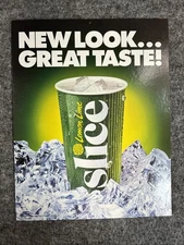 1990s Slice Pepsi Lemon Lime 14x11 Cardboard Store Display Advertising 2 Sided