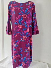 Calvin Klein Knee Length Sheath Dress, 3/4 Bell Sleeve, Zip Back, Womens Size 10
