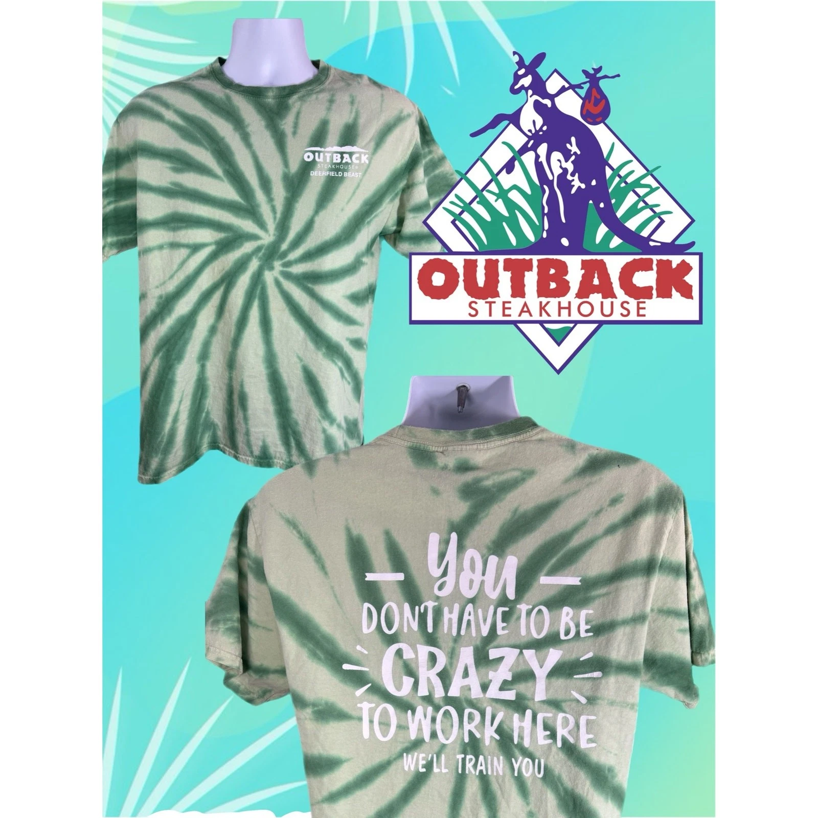 Outback Steakhouse Green Shirt Mens Size Medium