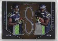 2016 Panini Infinity RPS Dual Memorabilia Prime 4/8 Alex Collins CJ Prosise 3b8