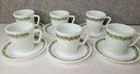 Vtg 12pc Pyrex Spring Blossom Crazy Daisy Corelle Coffee Cup Mug Saucer D-Handle