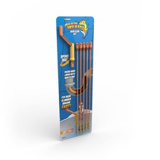 FlexiSnake Drain Weasel Sink Snake Handle + 5 Refill Wands, Orange/Yellow