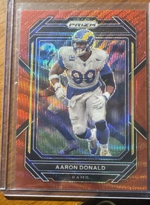 2022 Panini Prizm - Aaron Donald #164 Red Wave Prizm #84/149 Los Angeles Rams
