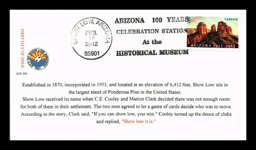 US COVER FIRST DAY OF ISSUE ARIZONA 100 YEARS 1912 TO 2012