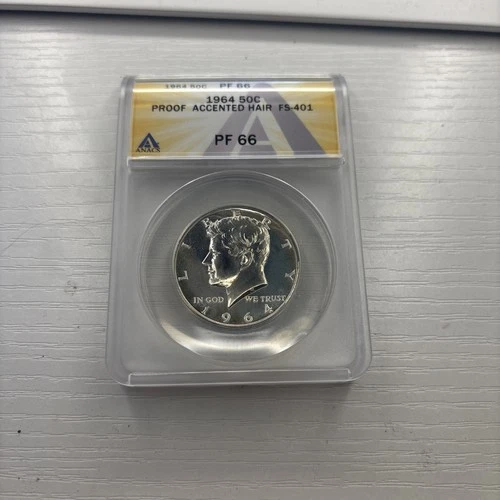 1964 Kennedy Half Dollar Accented Hair 50c PF66 Amazing! Free Shipping! History!