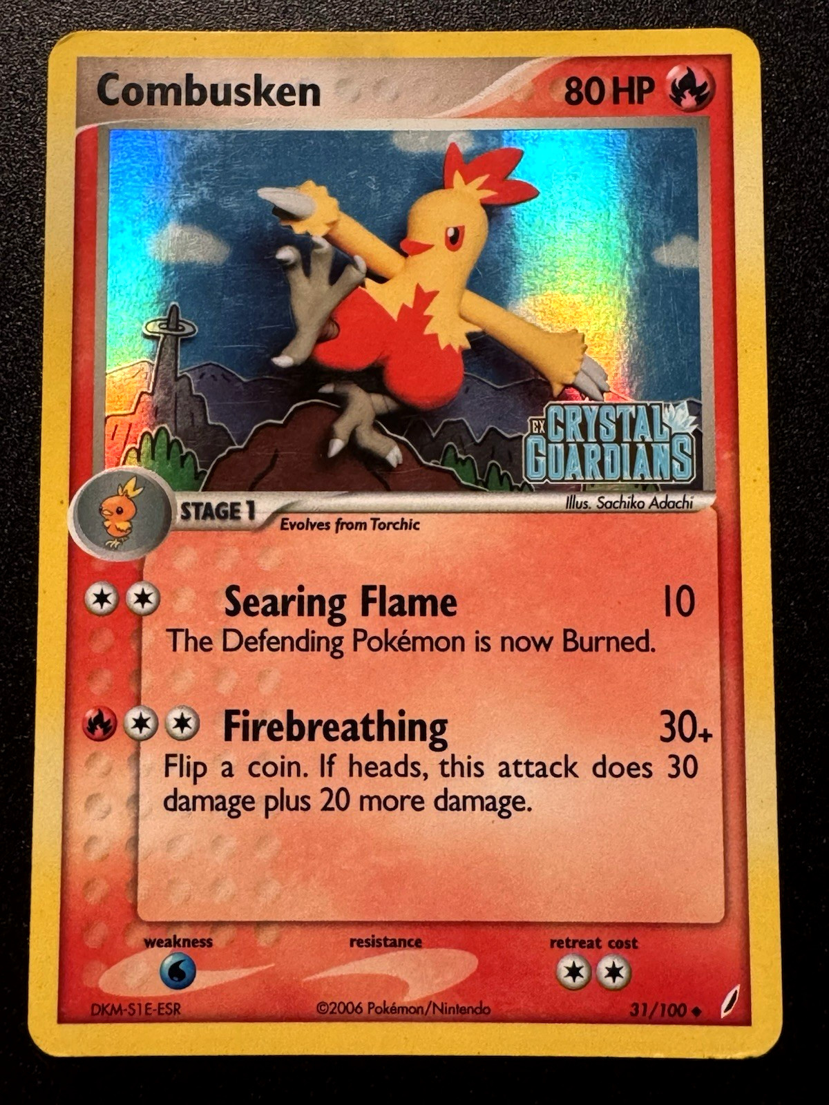 Combusken 31/100 EX Crystal Guardians Pokemon Card Reverse Holo Foil Rare HP