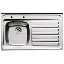 Sit on Sink, RIGHT Hand Drainer Rolled Front, 1000 x 600 X 170MM- with waste