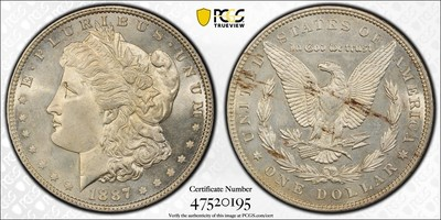 #ad 1887 Morgan Silver Dollar PCGS UNC Details Cleaned Looks Prooflike 63 C8221 $159.95