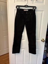 Levi  s 502 Girls Size 12 Black Jeans Elastic Waste Band