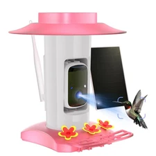 Hummingbird Feeder with Camera Outdoor, Hanging Bird Feeder with Ant Moat & B...