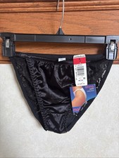 Vtg nwt Maidenform black Second Skin Lace String Bikini Style 40215 Size 5