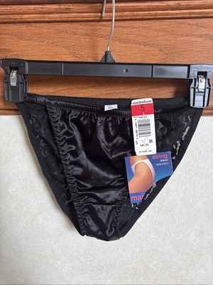 Vtg nwt Maidenform black  Second Skin Lace String Bikini Style 40215 Size 5