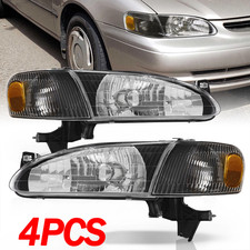 Fits 1998-2000 Toyota Corolla Black Headlightscorner Lamps Signal Leftright