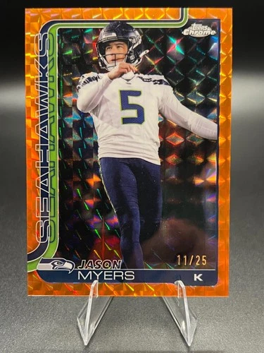 Jason Myers 2025 Topps Chrome Orange Geometric Refractor /25 #280