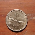 Native American $1 Dollar Coin Wampanoag Treaty 1621 Uncertified — photo 2