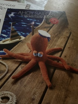 Alan Dart Strickanleitung Seefahrt Oktopus Spielzeug Ahoi Matrose Maritim 44cm 