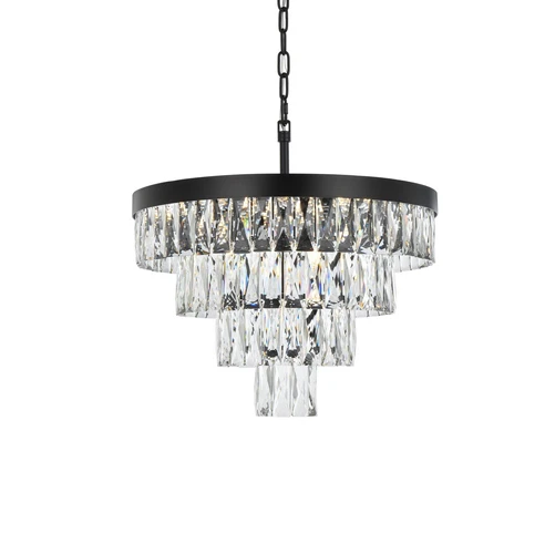 Elegant Lighting Josephine 20" Round Chandelier in Black - Picture 3 of 8