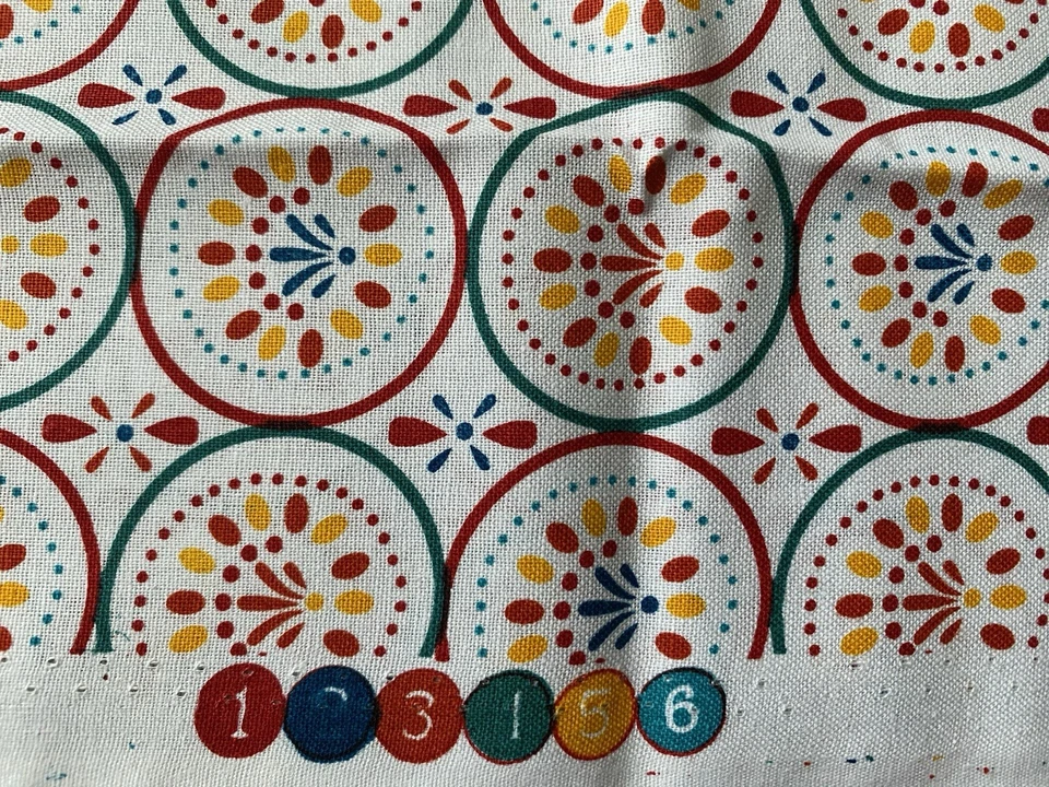 Red, Yellow, Teal Cotton Fabric -Quilt Craft Sew 35.5” long 44” wide - Image 3 of 4