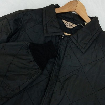 THRASHED Walls Quilted Jacket Mens XL Black Vintage Made in USA Insulated
