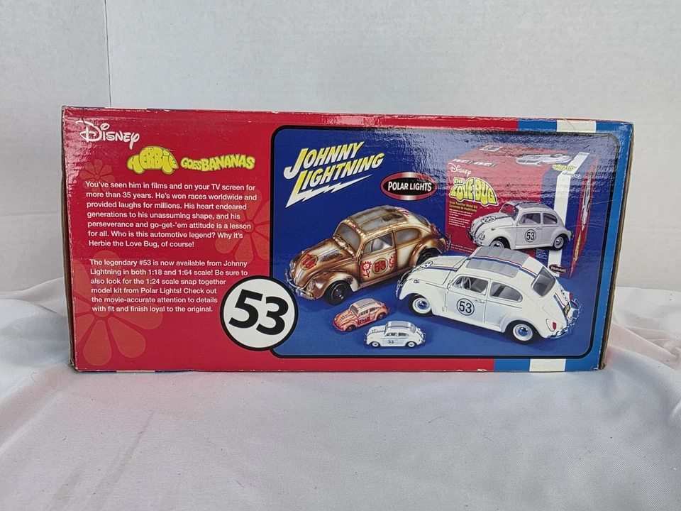 Johnny Lightning Disney Herbie Goes Bananas 1 18 Volkswagen Beetle Love Bug-900 - Image 4 of 4