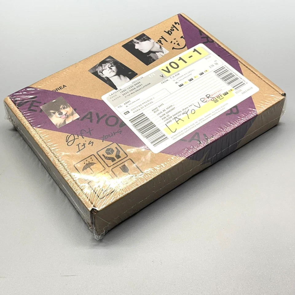 NEW Layover V Kim Taehyung of BTS CD Box Purple V3 1st Solo Album Korea K-Pop Foto 2 de 4