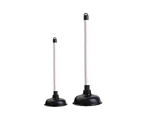 2 x Drain Plunger Set, Toilet with Strong Suction Performance Black