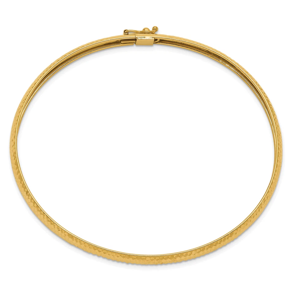 14K Solid Yellow Gold Flexible Bangle Bracelet - Image 2 of 4