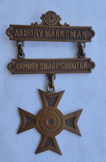 Pre WWI US Armory Marksman and Sharpshooter Ladder Badge SCARCE!