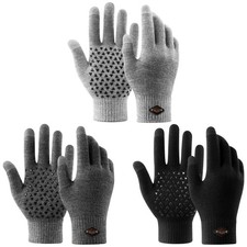 3 Pairs Winter Gloves for Men Women Warm Knit Gloves Touch Screen Anti-Slip G...