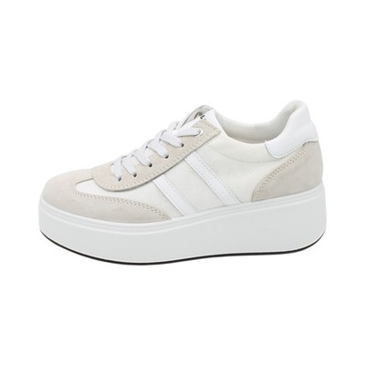 IGI&CO Women's Sneakers Beige Platform Wedge 1147211 Leather Suede