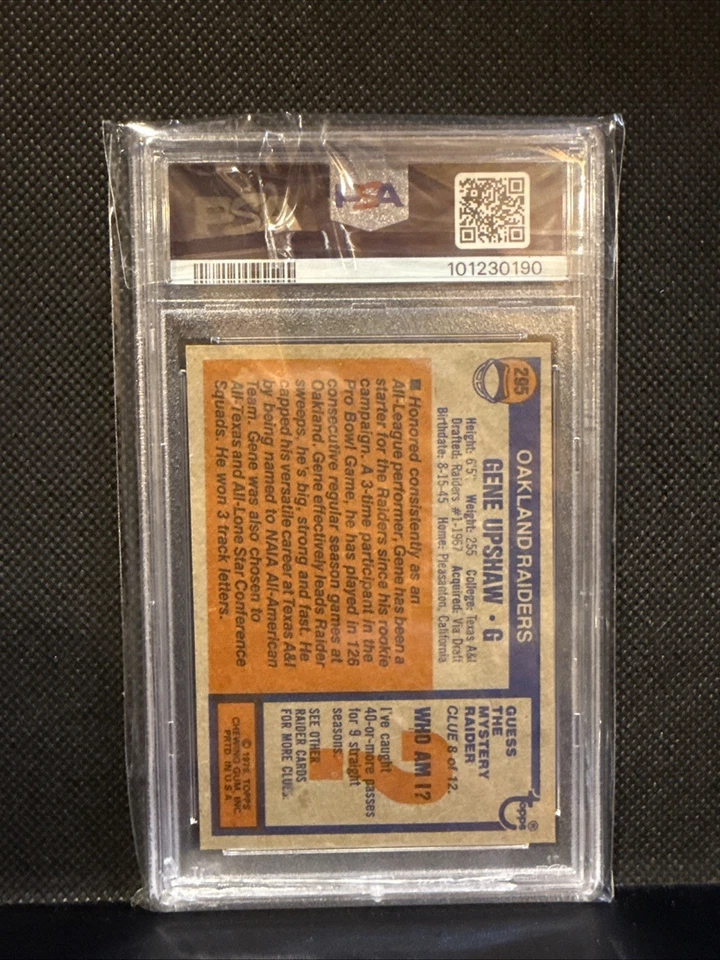 1976 Topps - Gene Upshaw #295 - Image 2 of 2