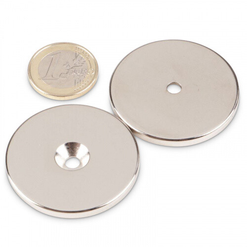 Ringmagnet Ø 42,0 X 4,5 X 4,0 Mm N35 Nickel Mit Senkung Nord, HäLt 12 Kg-image